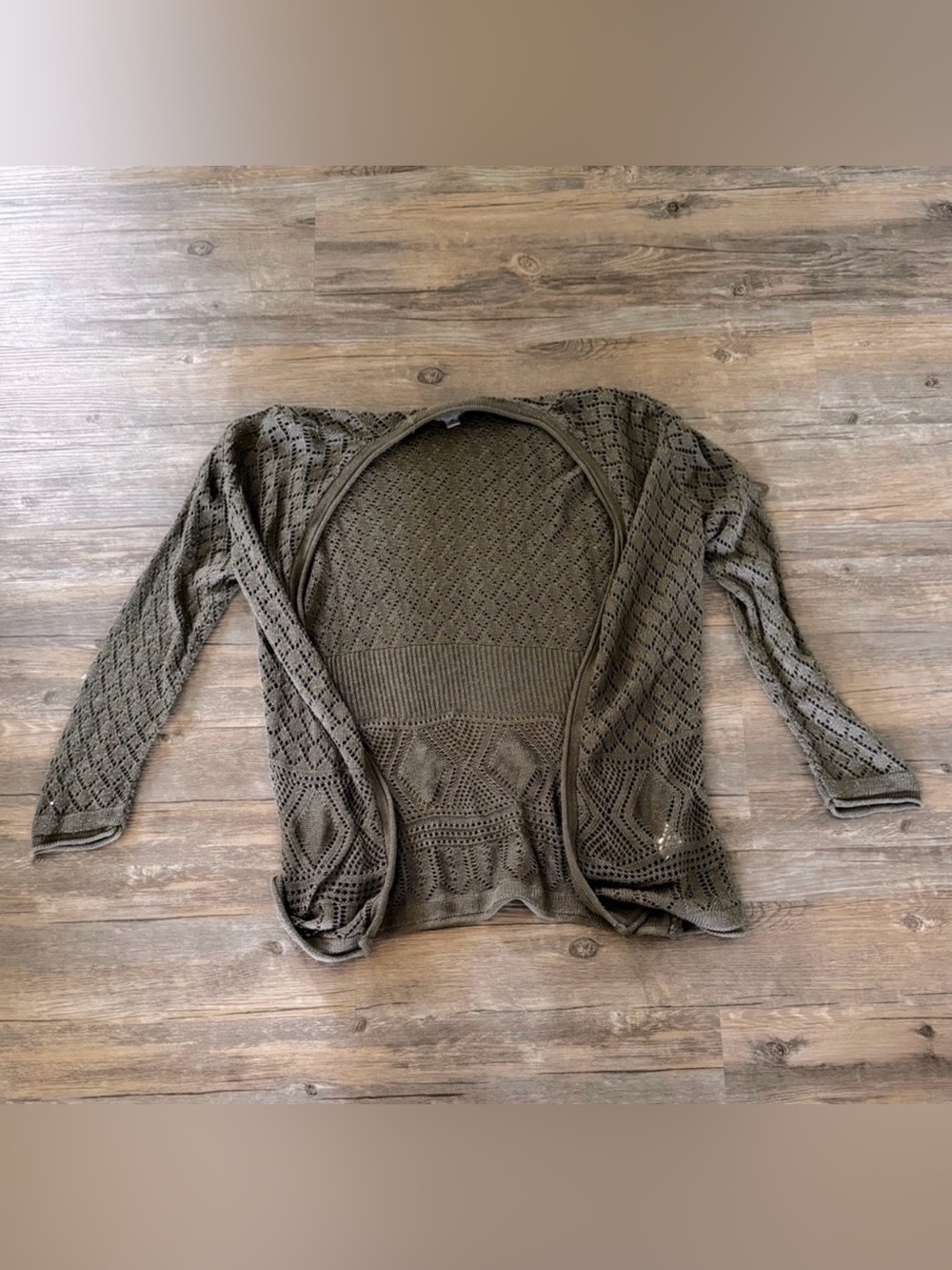 Joseph A. Open Front Crochet Knit Cardigan